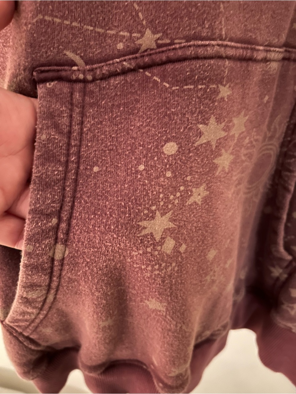 We the Free It’s a Vibe Plum Star & Sun Print Hoodie in EUC - Picture 4 of 5